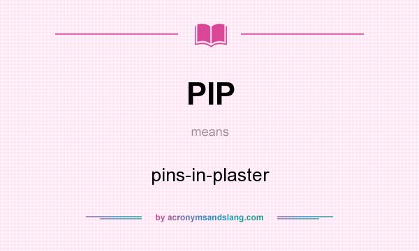 What does PIP mean? It stands for pins-in-plaster