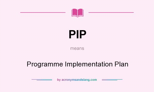 What does PIP mean? It stands for Programme Implementation Plan