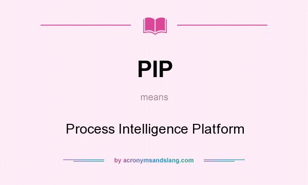 What does PIP mean? It stands for Process Intelligence Platform