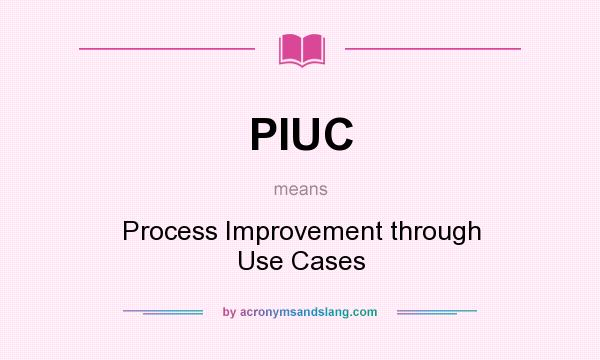 What does PIUC mean? It stands for Process Improvement through Use Cases