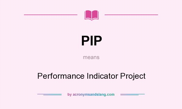 What does PIP mean? It stands for Performance Indicator Project