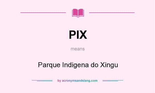 What does PIX mean? It stands for Parque Indigena do Xingu