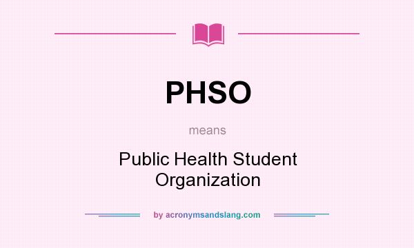 What does PHSO mean? It stands for Public Health Student Organization