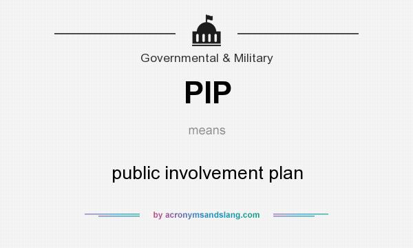 What does PIP mean? It stands for public involvement plan