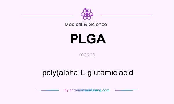 What does PLGA mean? It stands for poly(alpha-L-glutamic acid