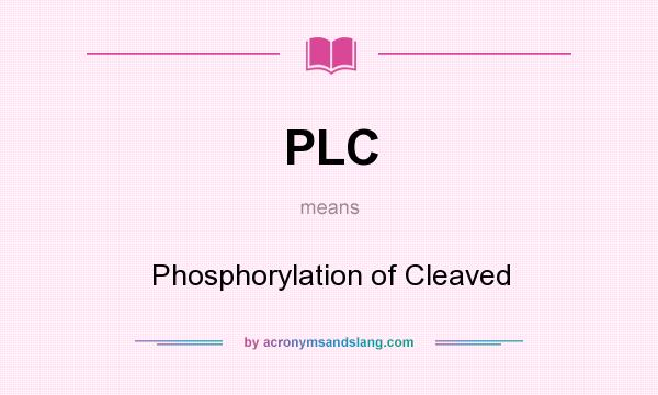 What does PLC mean? It stands for Phosphorylation of Cleaved