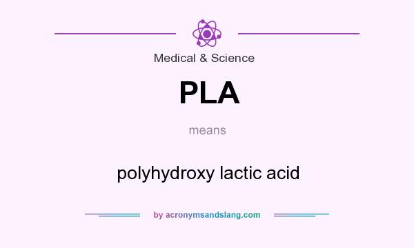 What does PLA mean? It stands for polyhydroxy lactic acid