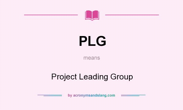 What does PLG mean? It stands for Project Leading Group
