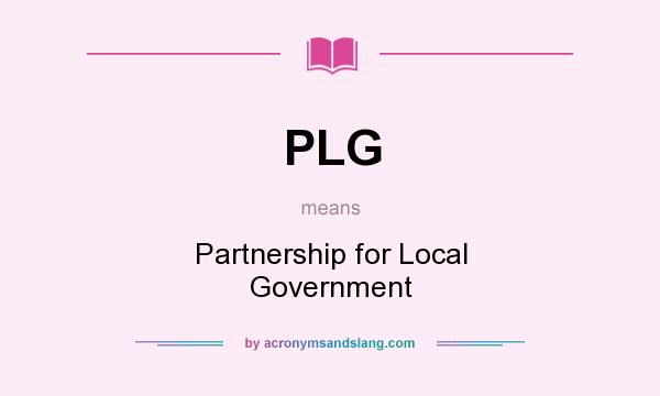 What does PLG mean? It stands for Partnership for Local Government