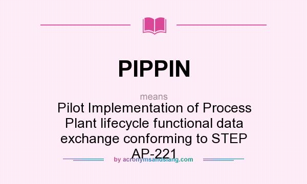 What does PIPPIN mean? It stands for Pilot Implementation of Process Plant lifecycle functional data exchange conforming to STEP AP-221