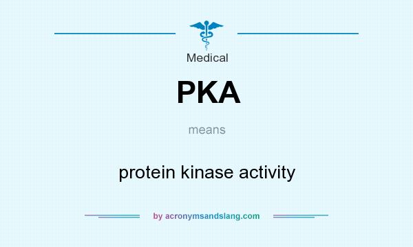 What does PKA mean? It stands for protein kinase activity