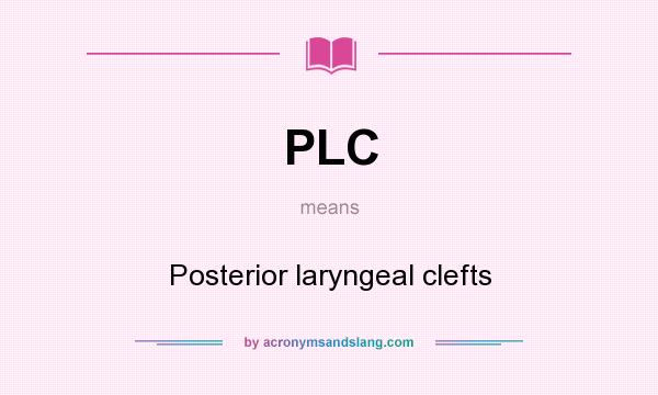 What does PLC mean? It stands for Posterior laryngeal clefts