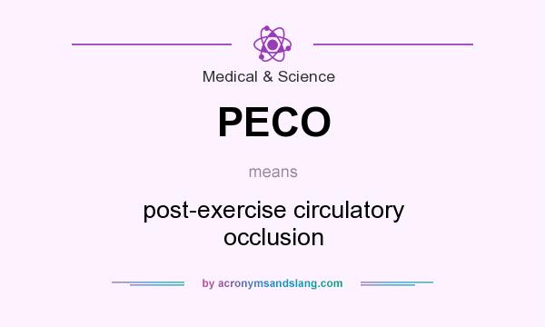 What does PECO mean? It stands for post-exercise circulatory occlusion