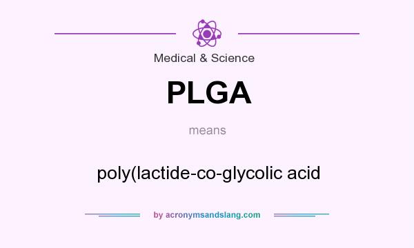 What does PLGA mean? It stands for poly(lactide-co-glycolic acid