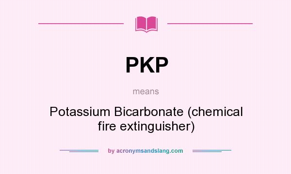 What does PKP mean? It stands for Potassium Bicarbonate (chemical fire extinguisher)