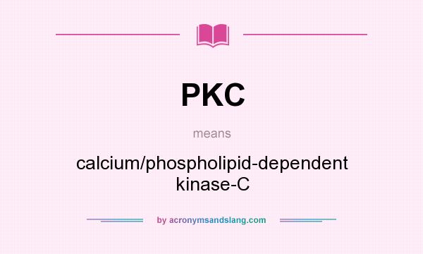 What does PKC mean? It stands for calcium/phospholipid-dependent kinase-C