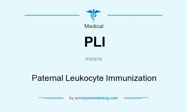 What does PLI mean? It stands for Paternal Leukocyte Immunization