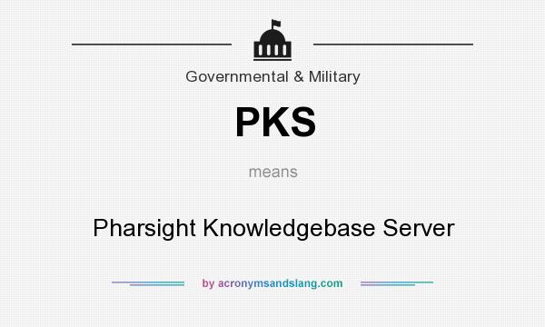 What does PKS mean? It stands for Pharsight Knowledgebase Server