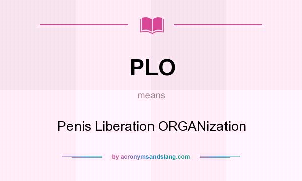 What does PLO mean? It stands for Penis Liberation ORGANization