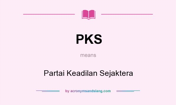 What does PKS mean? It stands for Partai Keadilan Sejaktera