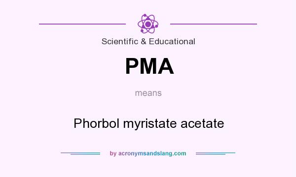 What does PMA mean? It stands for Phorbol myristate acetate