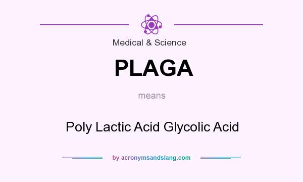 What does PLAGA mean? It stands for Poly Lactic Acid Glycolic Acid