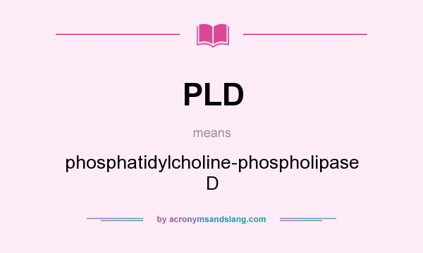 What does PLD mean? It stands for phosphatidylcholine-phospholipase D