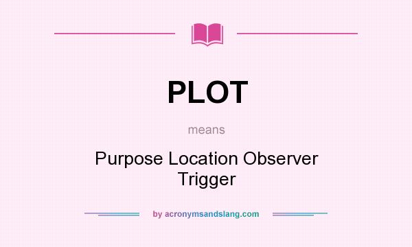 What does PLOT mean? It stands for Purpose Location Observer Trigger