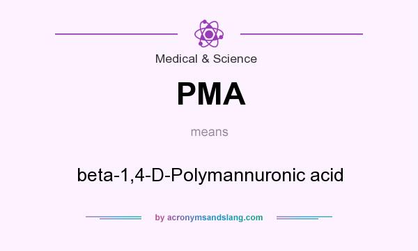 What does PMA mean? It stands for beta-1,4-D-Polymannuronic acid