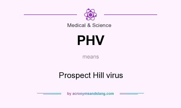 What does PHV mean? It stands for Prospect Hill virus