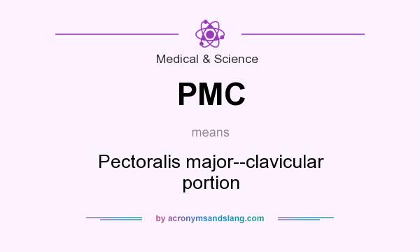 What does PMC mean? It stands for Pectoralis major--clavicular portion