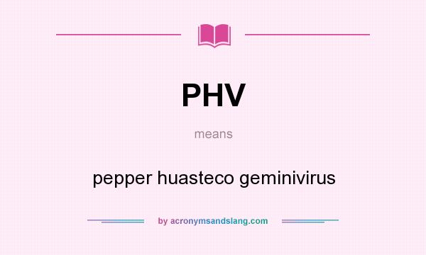 What does PHV mean? It stands for pepper huasteco geminivirus