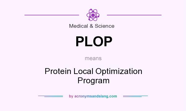 What does PLOP mean? It stands for Protein Local Optimization Program