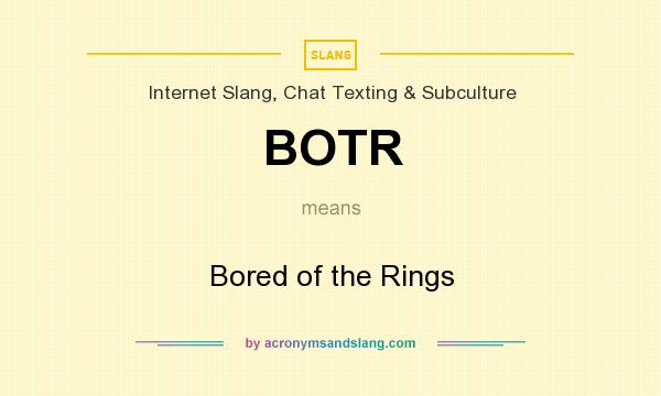 What does BOTR mean? It stands for Bored of the Rings
