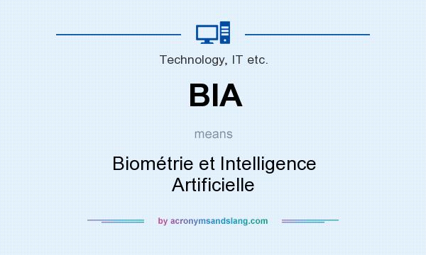 What does BIA mean? It stands for Biométrie et Intelligence Artificielle
