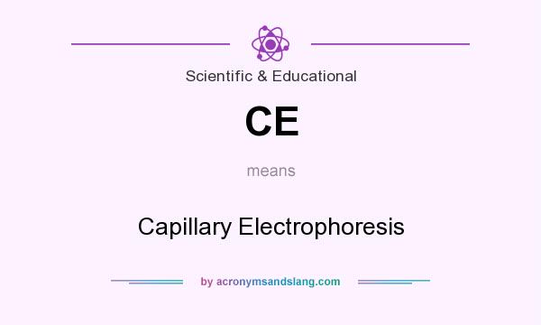 What does CE mean? It stands for Capillary Electrophoresis