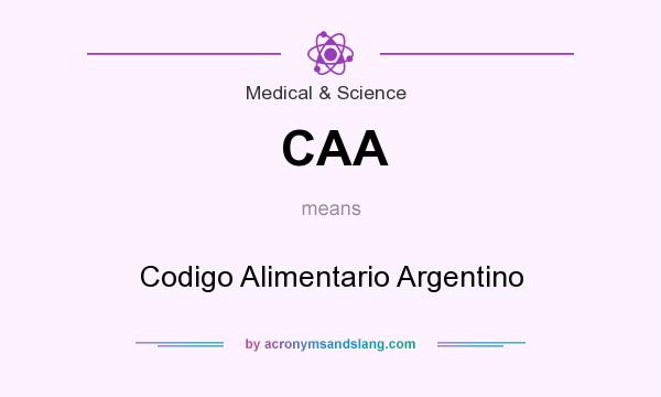 What does CAA mean? It stands for Codigo Alimentario Argentino