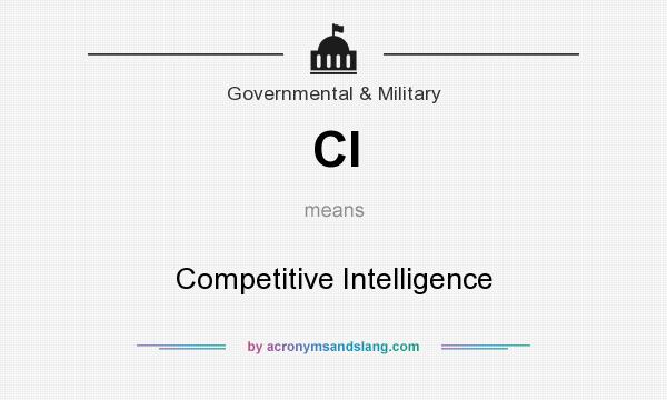 What does CI mean? It stands for Competitive Intelligence