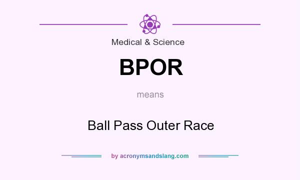What does BPOR mean? It stands for Ball Pass Outer Race