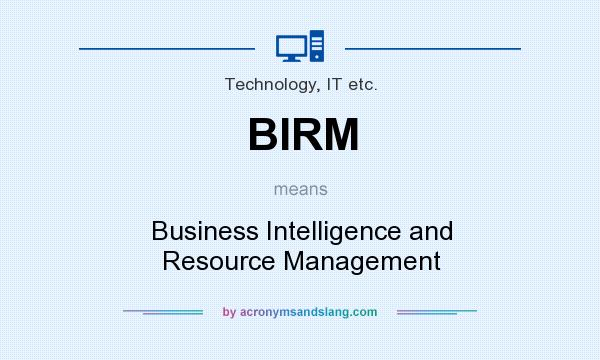 What does BIRM mean? It stands for Business Intelligence and Resource Management