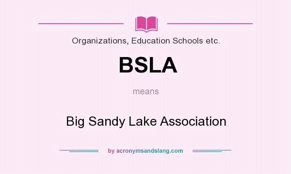 What does BSLA mean? It stands for Big Sandy Lake Association
