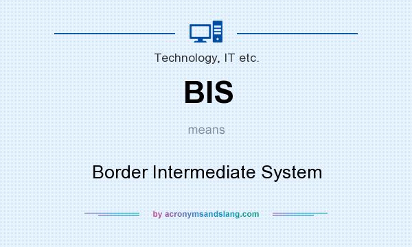 What does BIS mean? It stands for Border Intermediate System