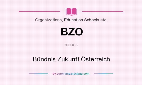 What does BZO mean? It stands for Bündnis Zukunft Österreich