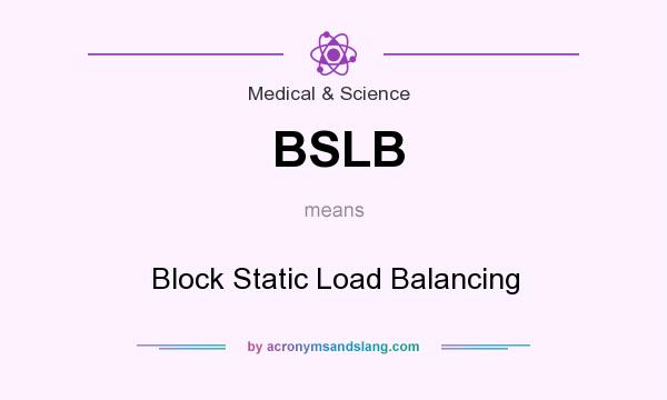 What does BSLB mean? It stands for Block Static Load Balancing