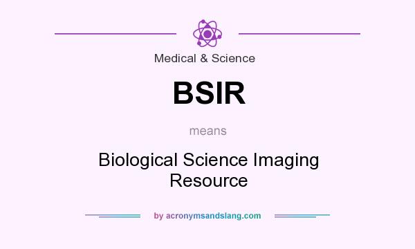 What does BSIR mean? It stands for Biological Science Imaging Resource