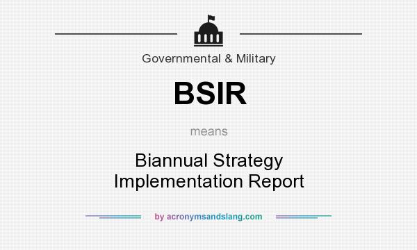 What does BSIR mean? It stands for Biannual Strategy Implementation Report