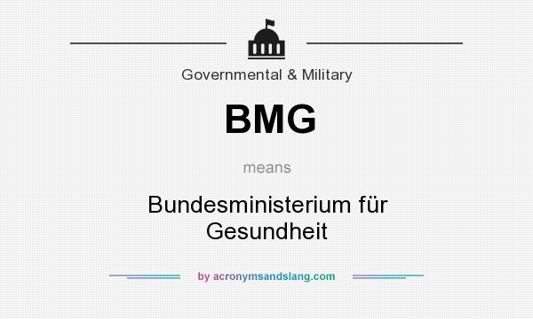 What does BMG mean? It stands for Bundesministerium für Gesundheit