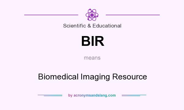 What does BIR mean? It stands for Biomedical Imaging Resource