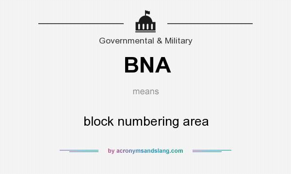 What does BNA mean? It stands for block numbering area