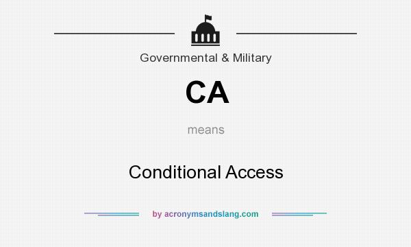 What does CA mean? It stands for Conditional Access